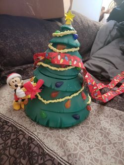 Christmas Mickey light up popcorn bucket NEW