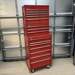 Tool Chest - 3 Piece, 17 Drawers, 6 Ft Tall