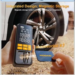 Tire Inflator Portable Air Compressor, 5X Faster 160 PSI Portable Tire Inflator for Car, Built-in Magnetic Storage, Auto Shut-Off Cordless Air Pump fo