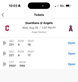 Angels vs Guardians tickets