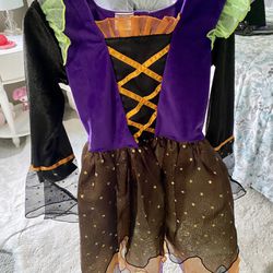 Witch Costume with Hat and Bag, Kids Size 4-5T