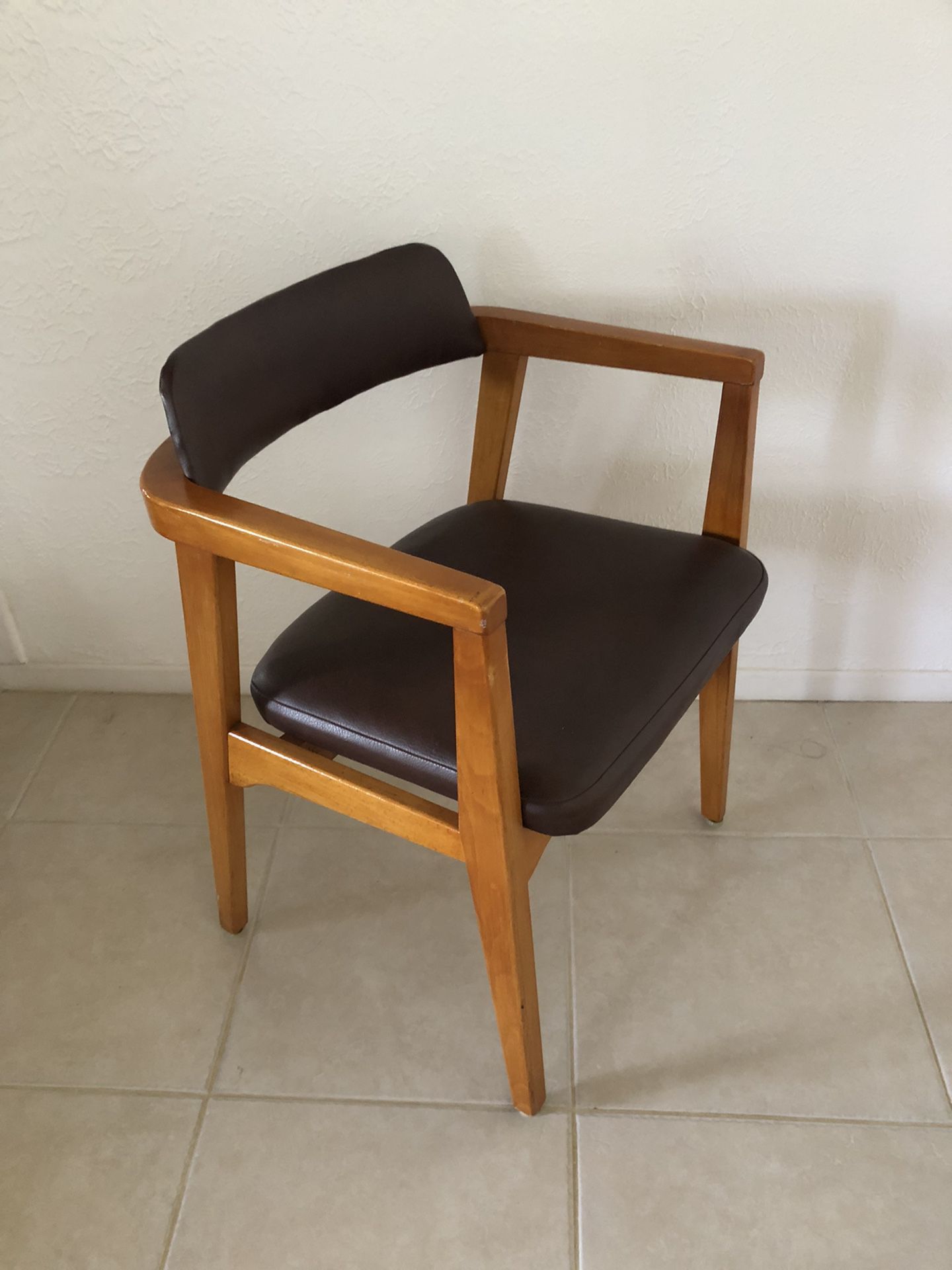 Vintage Mid Century Leather Desk Chair 