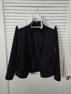 LAUREN RALPH LAUREN Black Label Sweatshirt Women's LARGE Full Zip High Neck