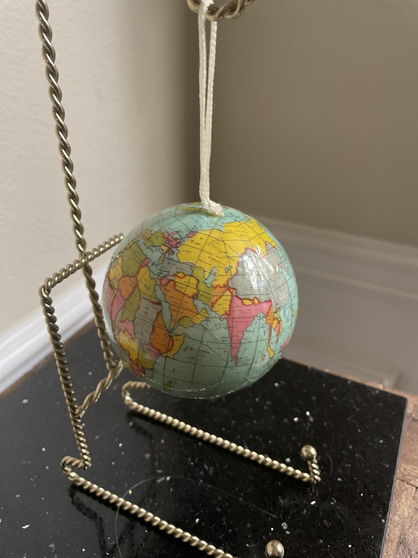 World Globe Christmas Ornament 3”