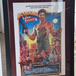 Big Trouble In Little China Original One Sheet Poster Framed and Mated 
