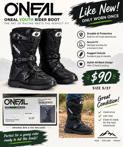 O'Neal Youth Rider Boot Black Size 5/37