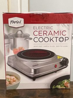 Parini Electric Ceramic Cooktop – 7” Stainless Steel – New in Box