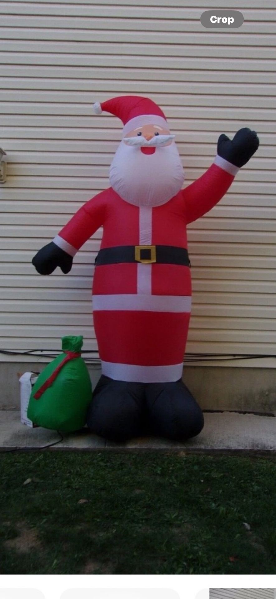 HOME ACCENTS HOLIDAY 9 FT GIANT SIZED LED SANTA W GIFT SACK INFLATABLE