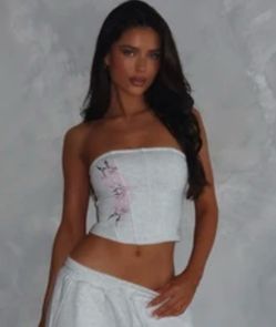 OUTCAST new with Tag, size Medium, Stylish grey heathered corset tube top