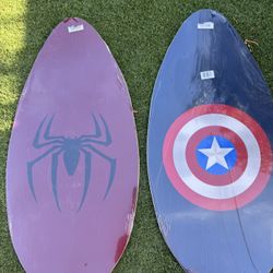 2 New wood superhero skim boards