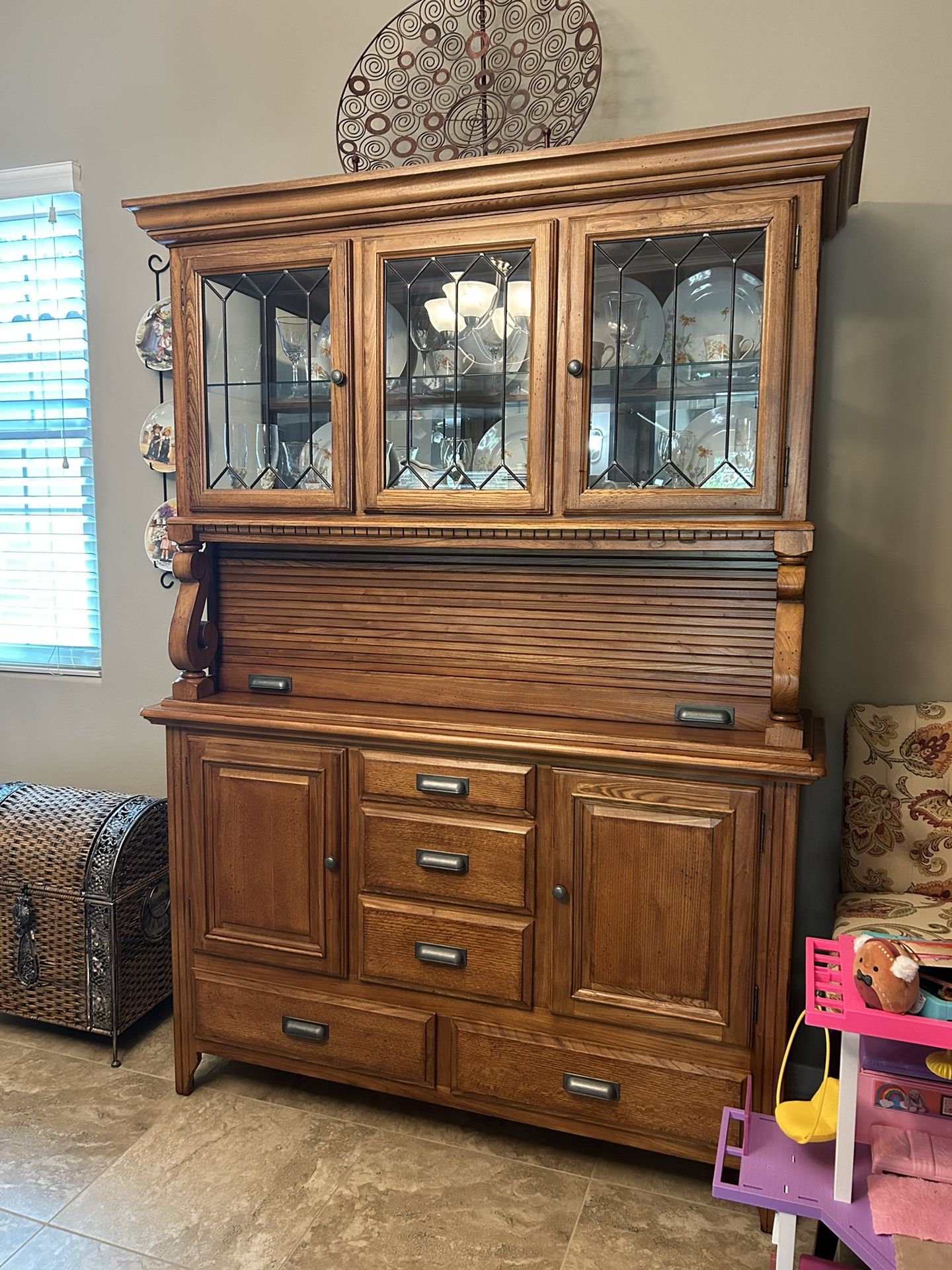 Oak China Hutch