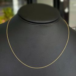 Jewelry 14k yellow gold PaperClip chain necklace 18.0” 1.50 mm width
