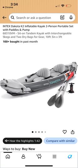 Intex Dakota K2 2-Person Inflatable Kayak – Like New