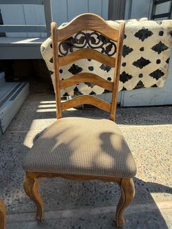 Wood Dining Chair with Upholstered Seat