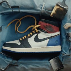 DS Jordan 1 Union x Fragment Varsity Red / Sport Royal