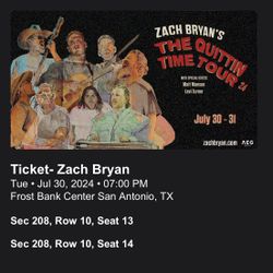 Zach Bryan Tickets July 30 