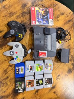 Nintendo 64 Console Bundle 9 Games 3 Controllers Tested Working