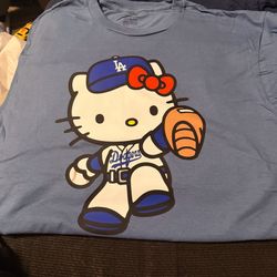Hello kitty dodgers custom tee size L
