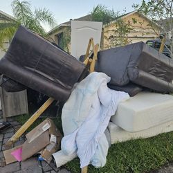 Free Sofa, Mattress, Side Table On The Curbside 