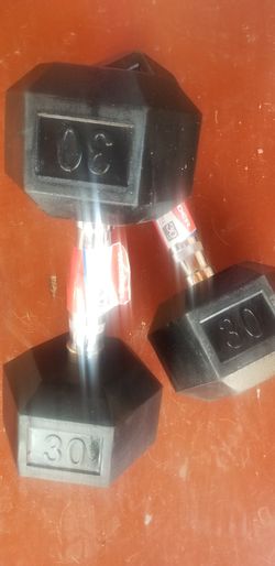 💪WEIDER RUBBER HEX 60LB TOTAL DUMBBELL SET, 2X30lbs Each-BRAND NEW-💪