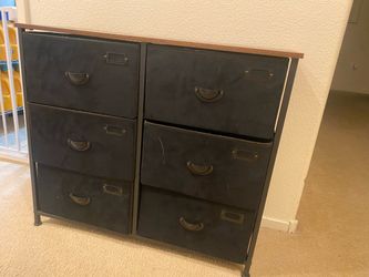 6-Drawer Fabric Storage Dresser with Wood Top