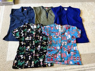 Five Scrub Tops (xsmall, 5 Total)