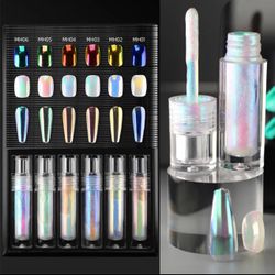 Liquid Mirror Chrome Powder With Brush Nail Art Glitter UV Gel Nail Polish