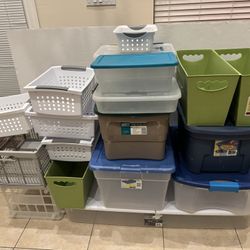 Storage Bins Containers Lot Various Sizes Lot of 19 