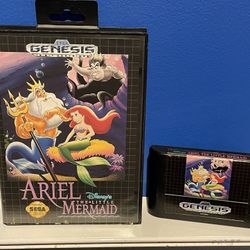 Disney’s Ariel the Little Mermaid (Sega Genesis, 1992) AUTHENTIC WITH BOX