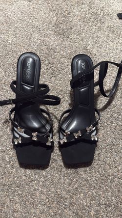 Black Strappy Kitten Heels