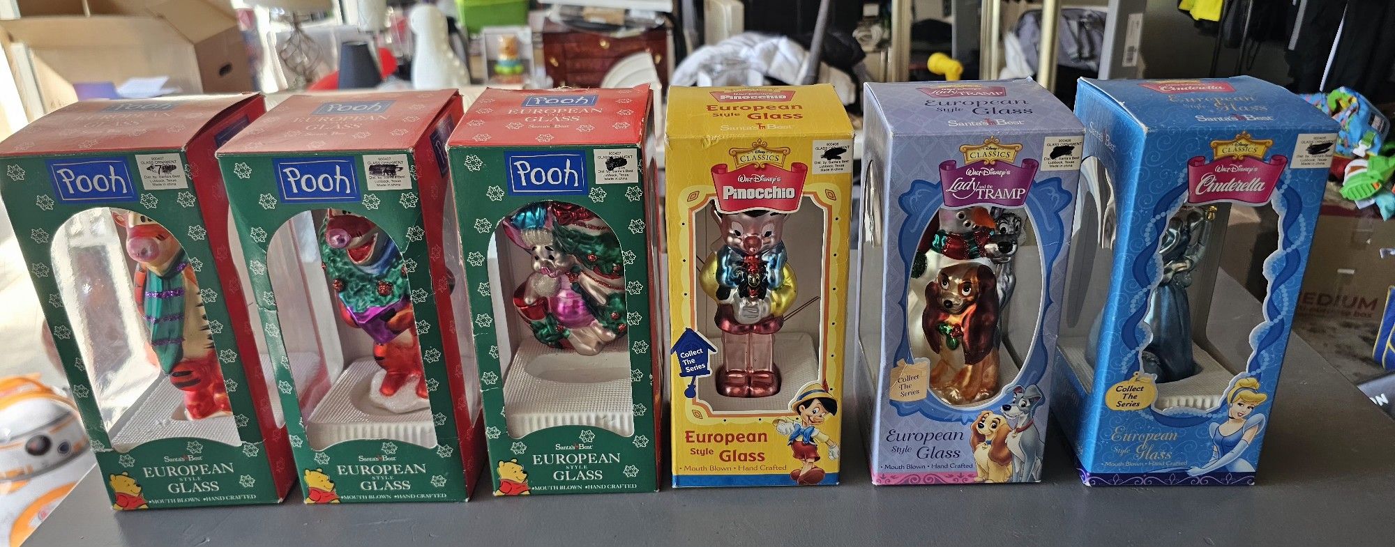Disney European glass ornaments