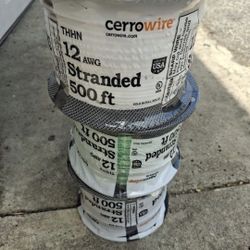 Wire 12 awg Stranded Black White Green 
