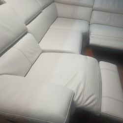 SECTIONAL GENUINE LEATHER RECLINER ELECTRIC ⚡ WHITE COLOR.. DELIVERY SERVICE AVAILABLE 💥🚚💥