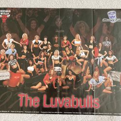 Vintage 1990’s Chicago Bulls Luvabulls Poster. Miller Game Promo Poster. 