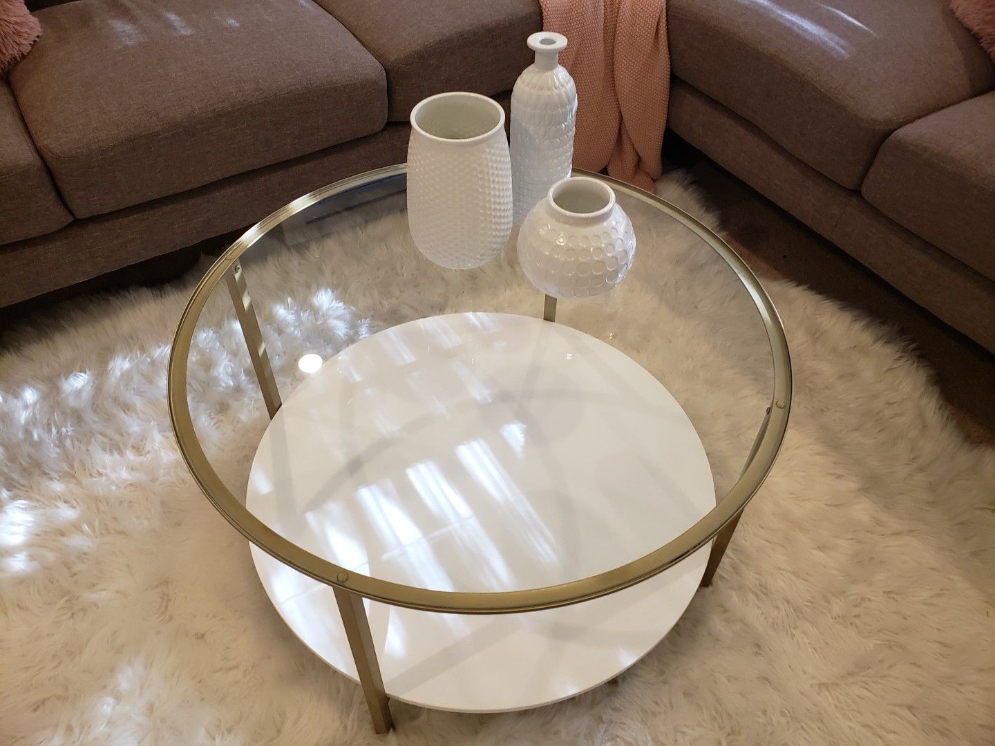 *PENDING White and gold coffee table