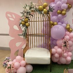 Gold Bird Cage Chair Baby Shower
