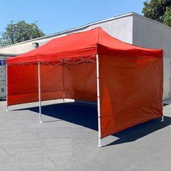 BRAND NEW $225 Heavy-Duty 10x20 ft Canopy w/ 4 Sidewalls, Outdoor Patio Pop Up Tent Gazebo with Carry Bag, Black