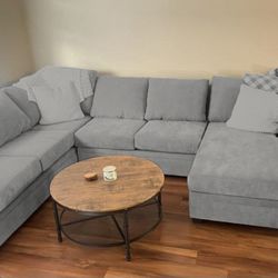 Gray Sectional Couch Sofa With Reversible Chaise Delivery Available 