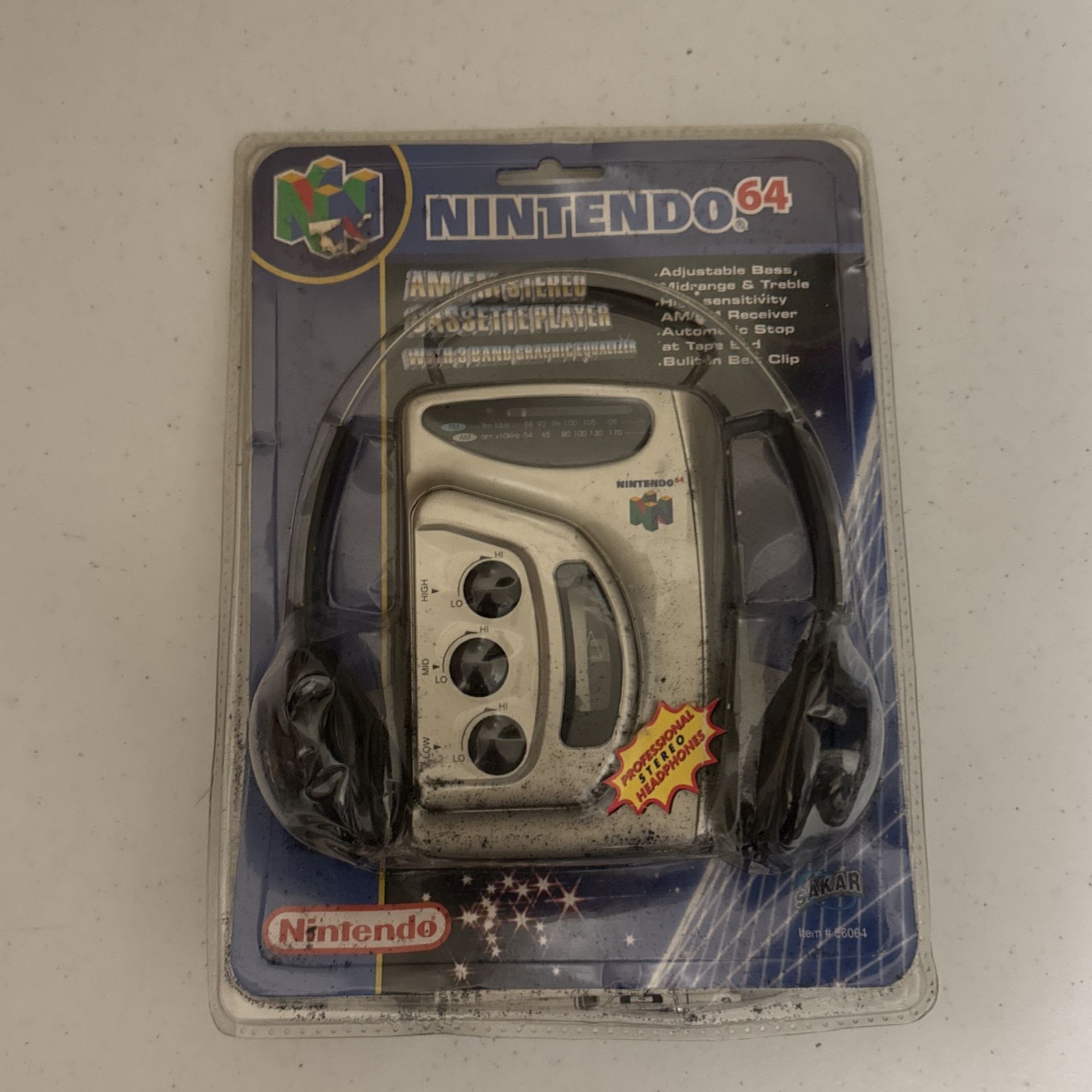 Nintendo 64 Cassette Player Sealed Headphones Material Dissolved