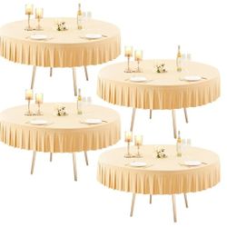 Spandex Round Table Cover Champagne 👀Pls Read Description Below For Location ⤵️