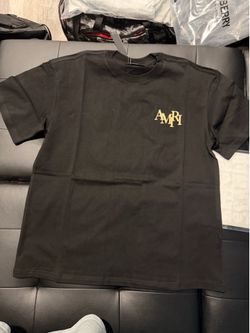 AMIRI Champagne Toast Logo Graphic T-Shirt Black Gold [Insert Size] New