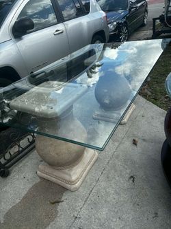 Glass Dining Table 78”Lx44”Wx30”H