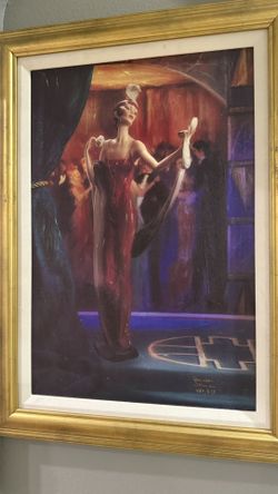 GIUSEPPE ARMANI LADY WITH COMPACT CANVAS TRANSFER  Signed & Numbered 484/675