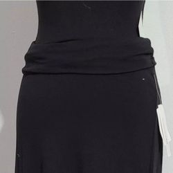 Women Small JB Black Long Slitted Skirt