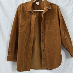 J Crew brown corduroy button up shacket #corduroy