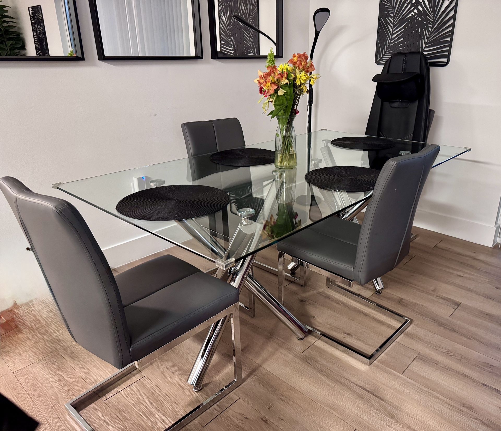 Glass Dining Table W/ Chairs