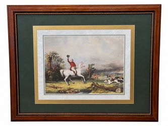 Vintage Windsor Art Products Framed Equestrian Hunt Print