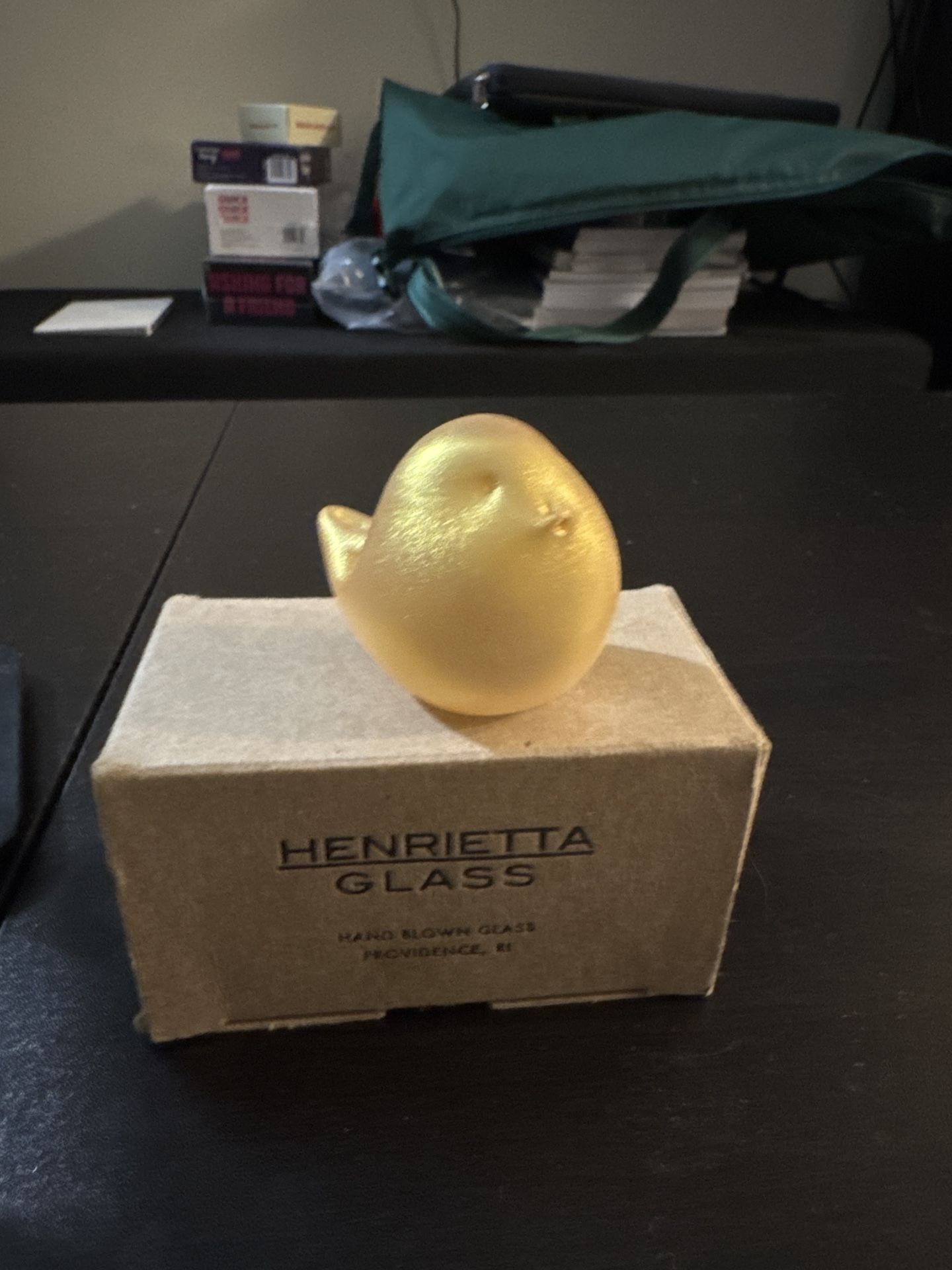 Henrietta Glass Hand-Blown Bird Figurine – Gold