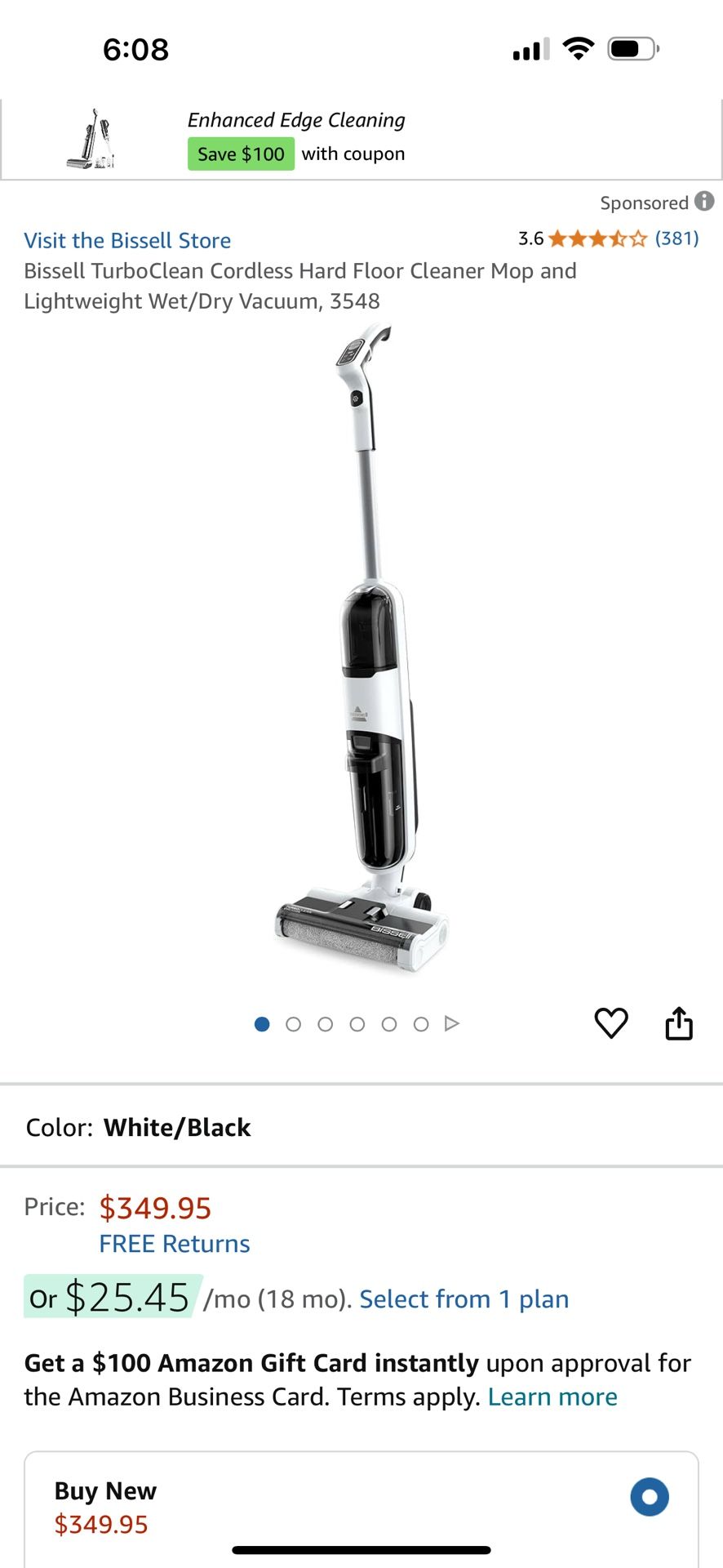 Brand New Bissell TurboClean Cordless Moo/Vacuum