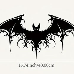 Large Bat Decoration Iron Wall Hang 15.74”x7.85”Halloween Horror NEW Sturdy, Gothic 